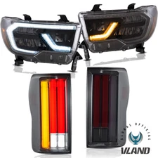 FULL LED Reflector Headlights+Rear Tail Lights Sets For Toyota Tundra 2007-2013