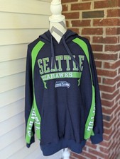 Seattle Seahawks Mens XL Hoodie Sleeve Hits Blue Embroidered Hands High
