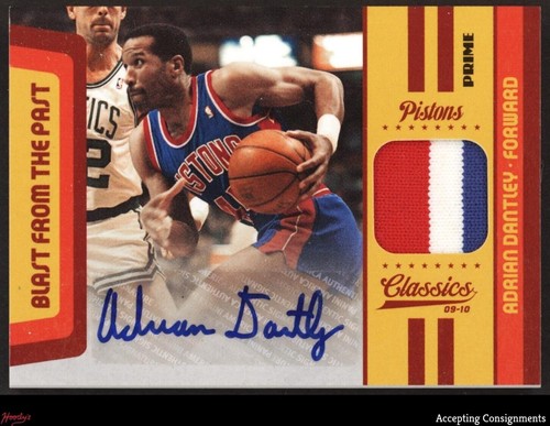 2009-10 Classics Blast from Past Prime Adrian Dantley GAME-USED PATCH AUTO 08/25
