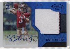 2017 Certified Freshman Fabric Signatures Mirror Blue 46/50 CJ Beathard Auto g2u