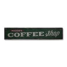 Coffee Shop, Custom Java Store Owner - Rustic Distressed Wood Sign