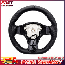 Black Ring Heated Leather Sport Steering Wheel For 2016-2024 Tesla 3 Y Us Black Ring Heated Leather Sport Steering Wheel For 2016-2024 Tesla 3 Y Us