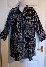 Bodyflirt paisley print Boho Oversize Relaxed Fit  Shirt Dress Sz  20 