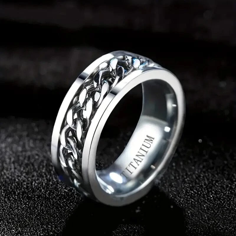 Anillo de acero titanio de 8 mm para hombre Foto 4 de 4