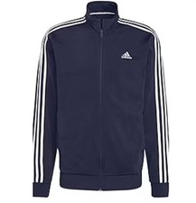 big and tall adidas jacket large navy white stripe