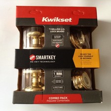 NEW Kwikset Combo Lockset Pack SmartKey Lock Set 991J 3 SMT CP K4 Gold NEW