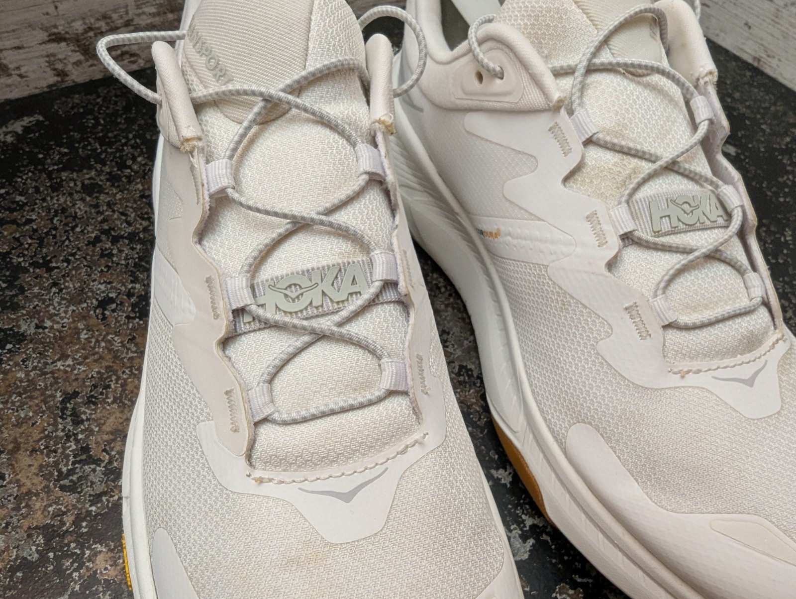 Womens Hoka One One Transport Athletic Shoes Sz 11 Used White Mesh Vibram thumbnail 8