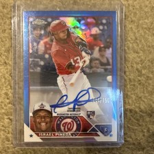 2023 Topps Chrome Update Israel Pineda Auto Blue Refractor /150 Rookie RC Nats 