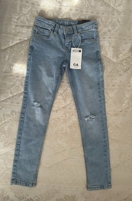 Trendige Skinny Jeans mit Destroyed-Look   C&A Gr. 134 Neu 