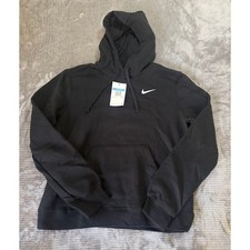 Nike Sportswear Club Fleece Hoodie Black Pullover Swoosh BV2654-010 Mens S NWT.