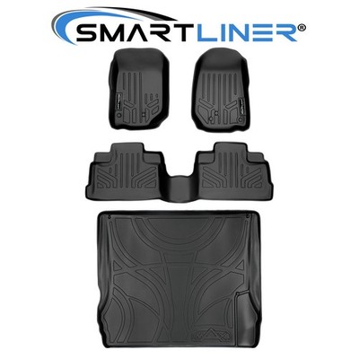 SMARTLINER Floor Mats Set and Cargo Liner Bundle for Wrangler Unlimited (Black)