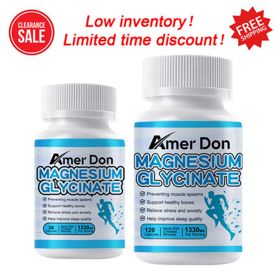 Magnesium Glycinate Chelated Magnesium Bisglycinate 1330mg 30/120 Vegan Capsules