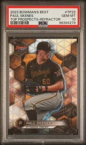 PAUL SKENES 2023 BOWMAN'S BEST REFRACTOR PIRATES PSA 10 💎