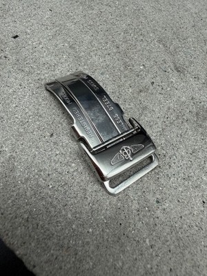 #1964 ORIGINAL 18mm BREITLING EDELSTAHL FALTSCHLIEßE CLASP STAHL BUCKLE SCHLIEßE