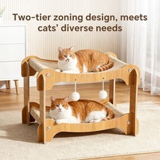 Cat Scratcher Bed,Double Layer Sisal Cat Scratcher with Toy Ball Multifunctional
