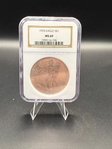 1993 American Silver Eagle 1oz ☆ MS69 NGC Brown Label