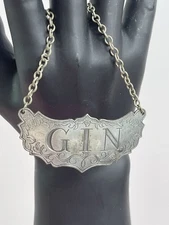 Vintage STIEFF  Pewter GIN Bottle Decanter Hanger