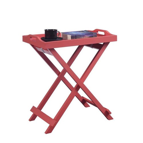 Convenience Concepts Designs2Go 22 in. Coral Standard Rectangle Wood Folding End - Picture 6 of 7