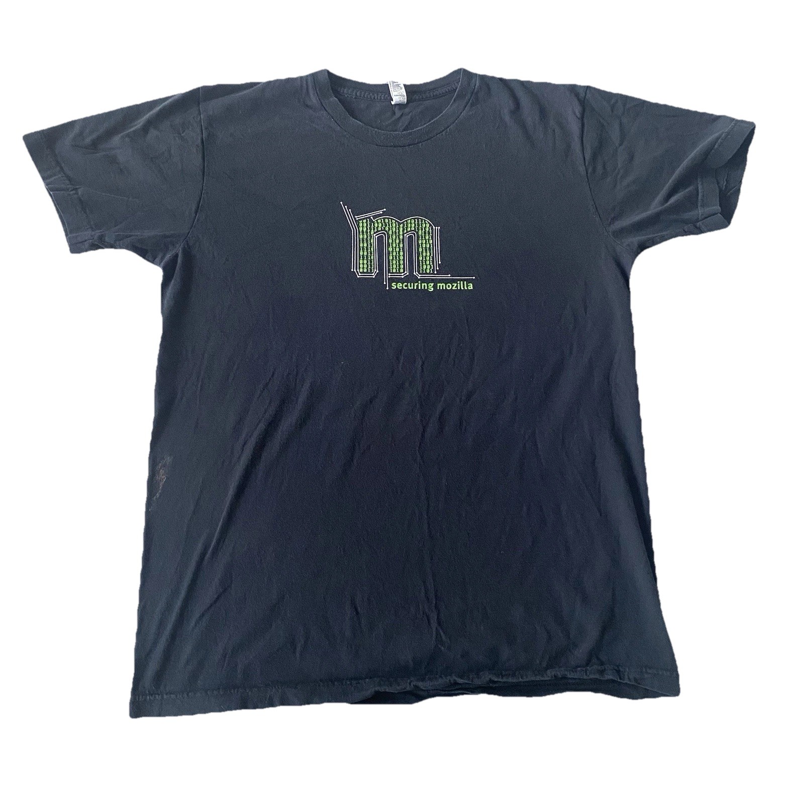 MOZILLA Firefox Binary Code  T Shirt Rare Cyber W… - image 1