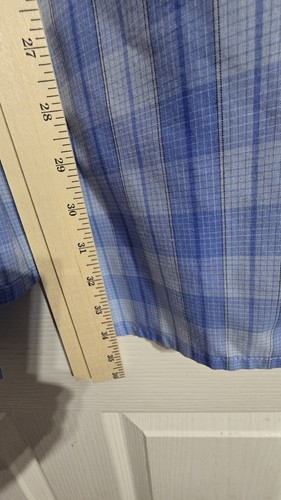 Duke Haband Classic Pearl Snap Western Shirt Short Sleeve Blue Plaid Size XL - Picture 10 of 11