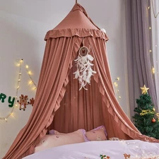 Bed Canopy for Girls KidsPrincess Round Dome Children Dreamy Mosquito Net Beddi
