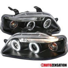 Fits 2004-2008 Chevy Aveo Black LED Halo Projector Headlights Lamps Left+Right