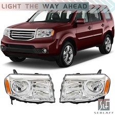 For Honda Pilot 2012-2015 Halogen Headlights Assembly Chrome Housing Leftright For Honda Pilot 2012-2015 Halogen Headlights Assembly Chrome Housing Leftright