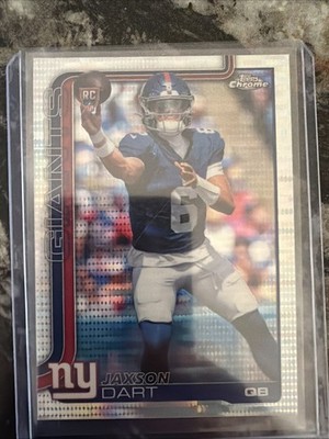 2025 Topps Chrome Football Jaxson Dart Pulsar Refractor (RC) New York Giants