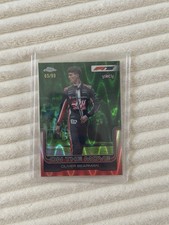 2025 Topps Chrome F1 #186 Oliver Bearman RC Green Refractor /99 On The Move