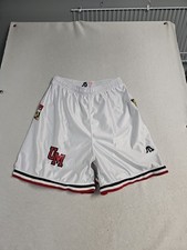 Vtg 80s Sports Belle Nylon Shorts Athletic Basketball Gym White Red Mens L USA