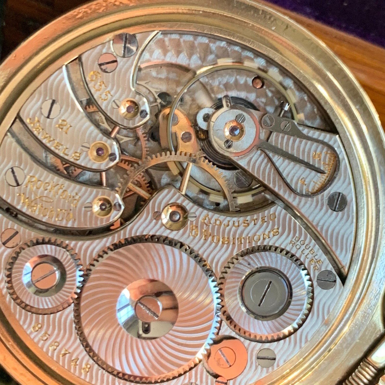 1911 Rockford Grade 655 Wind Indicator 21 Jewels Railroad Pocket Watch