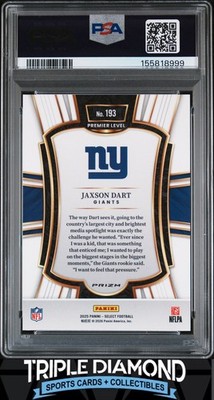 2025 Panini Select - Premier Level Jaxson Dart #193 Zebra Prizm