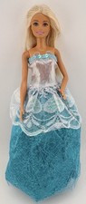 Teal Lace Dress for Barbie Doll, with Shoes