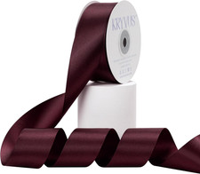Burgundy Satin Ribbon, Double Faced 1-1/2 Inch X 25 Yards, Premium Satin Ribbon