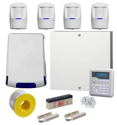 Kabelgebundene Einbruchmeldeanlage PRO Kit LCD-Tastatur Pyronix MEQ blau PIRs