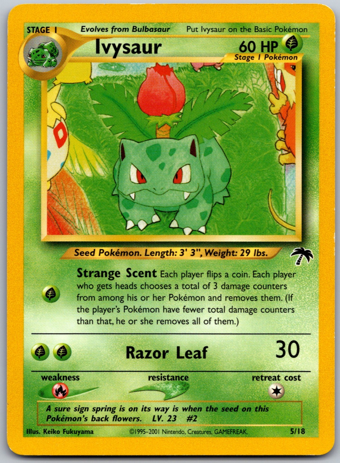 Pokémon TCG WOTC Ivysaur 5/18 Southern Islands Promo LP