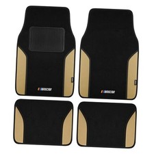Car Floor Mats, Carpet  Leather Design Car Mats, Universal-Fit All Beige