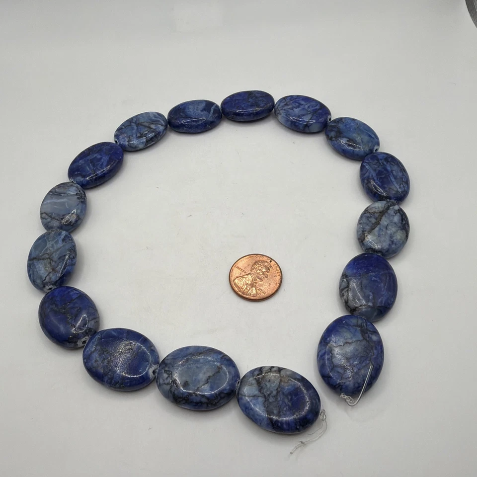 1 Piedra de preocupación colgante ovalada grande curativa natural de lapislázuli (~1” de largo cada una) Foto 2 de 4