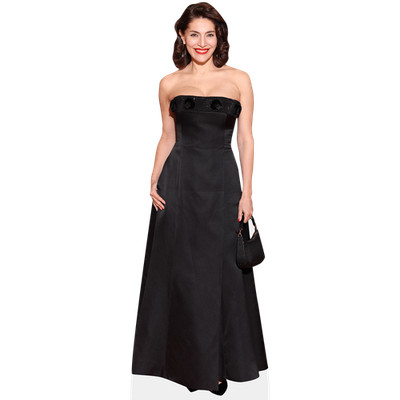 Caterina Murino (schwarzes Kleid) lebensgroßer Ausschnitt