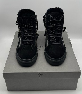 Giuseppe Zanotti leather velour trim mid-top sneakers womens sz 38