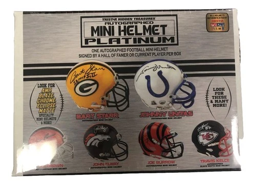 2020 Tristar Hidden Treasures Football Mini Helmet Platinum Edition Series 2 Box