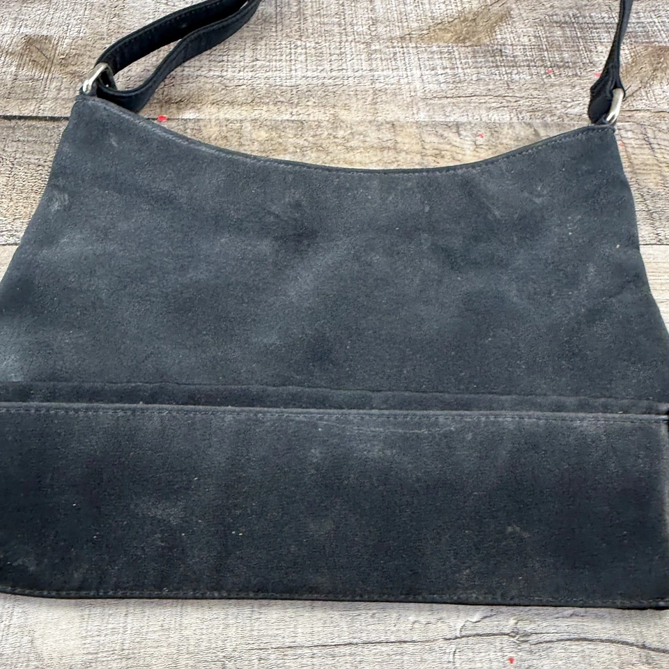 Bolso de hombro vintage de gamuza negro Calvin Klein Foto 4 de 4