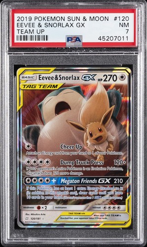 Eevee & Snorlax-GX graded PSA 7 for sale on eBay