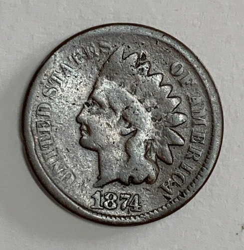 1874 Indian Cent Better Date Very Good Condition
