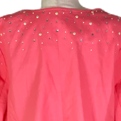 JOAN RIVERS Women's Plus Size NWT Coral Beaded 3/4 Sleeve Jacket - Size 3X - Afbeelding 10 van 10