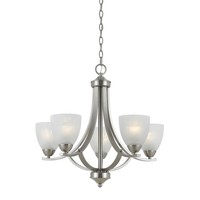5-light Chandelier Satin Nickel Frame White Swirl Alabaster Glass Shades 5-light Chandelier Satin Nickel Frame White Swirl Alabaster Glass Shades