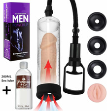 Penis Vacuum Pump Manual Penis Enlarger Enlargement Extend Pump 4 Sleeves lube