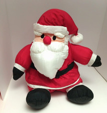 Santa Puffy Plush Stuffed Decor Vintage International Silver Co 18" Tall
