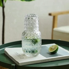 Bedside Water Carafe 1 Pitcher 15.7oz and 1 Tumbler 5.4 oz.