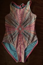 Yumi Girls Swimsuit Aztec Print Pink 7/8